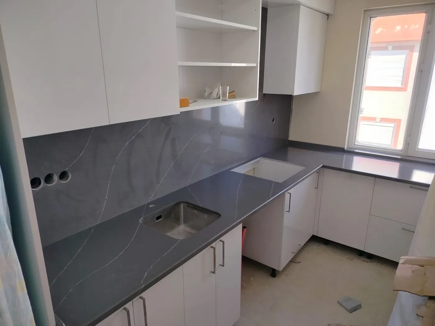 Kuvars (quartz) tezgah uygulaması — Emek Granit Mermer Antalya